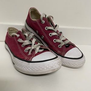 Converse All Star Chuck Taylor Canvas Low Top Shoes Youth 1 Junior Maroon Red